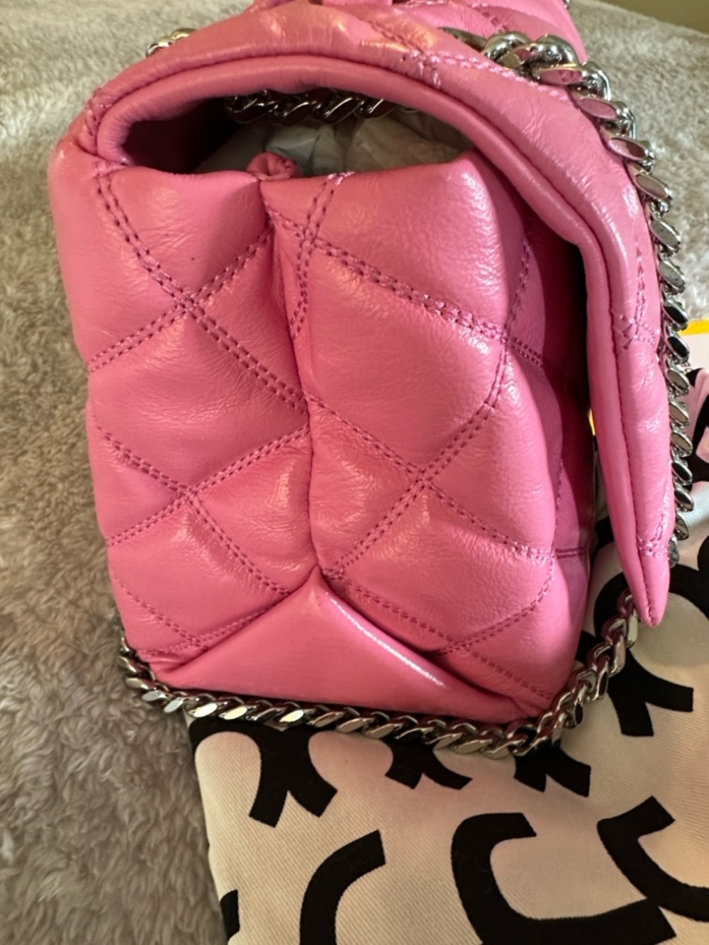Authentic Marc Jacobs The Quilted Dual Convertible Shoulder Bag Bow Pink - Picture 5 of 16